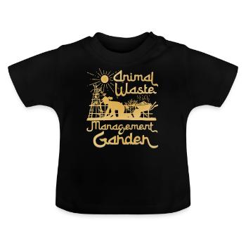 Garten für die Entsorgung tierischer Abfälle - Baby Bio-T-Shirt mit Rundhals - Schwarz - Vorne