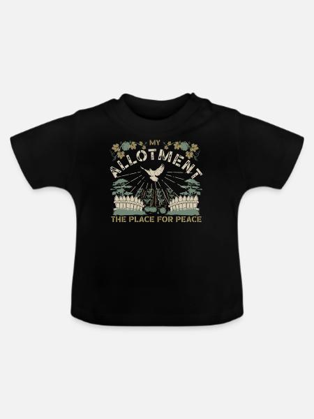 Mein Schrebergarten, der Ort des Friedens - Baby Bio-T-Shirt mit Rundhals - Schwarz