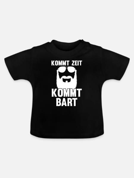 Bärtig Bartträger Schnurrbart Bart - Baby Bio-T-Shirt mit Rundhals - Schwarz