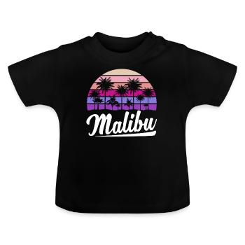 Retro Malibu Sonnenuntergang Relax - Baby Bio-T-Shirt mit Rundhals - Schwarz - Vorne
