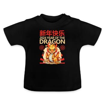 Year Of The Dragon Happy Chinese New Year 2024 - Baby Organic T-Shirt with Round Neck - black - Front