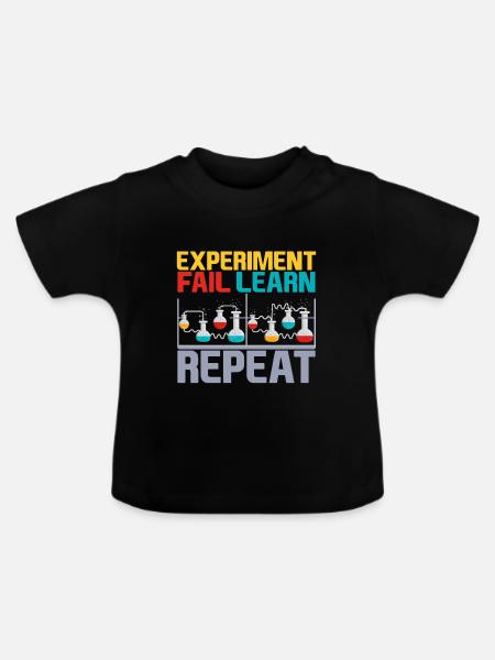 Experiment Fail Learn Repeat 4 - Baby Bio-T-Shirt mit Rundhals - Schwarz
