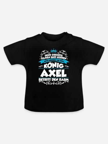 Axel Name Design - Baby Bio-T-Shirt mit Rundhals - Schwarz