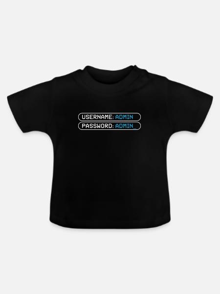 Username Admin Password Programmierer - Baby Bio-T-Shirt mit Rundhals - Schwarz