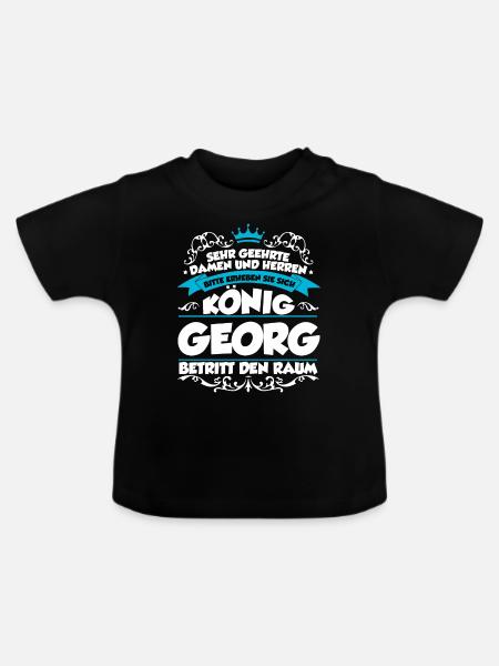 Georg Name Design - Baby Bio-T-Shirt mit Rundhals - Schwarz