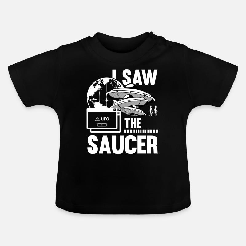 Alien, OVNI, UAP, Espace, Objet volant de l’espace - T-shirt bio col rond Bébé - noir