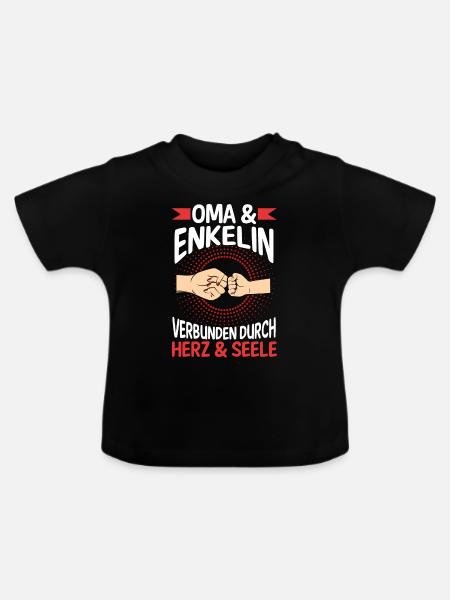 Oma Großmutter und Enkelin - Baby Bio-T-Shirt mit Rundhals - Schwarz