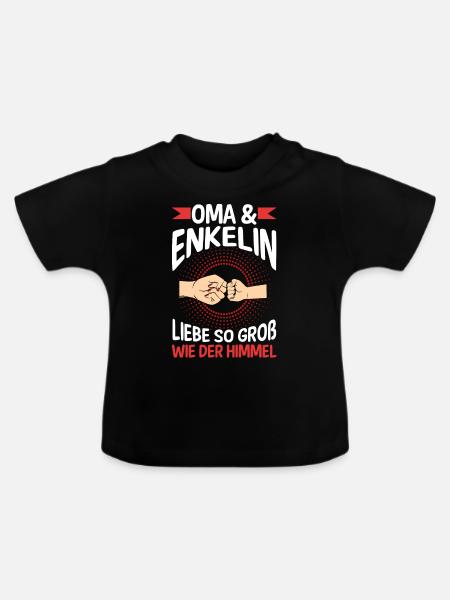 Oma Großmutter und Enkelin - Baby Bio-T-Shirt mit Rundhals - Schwarz