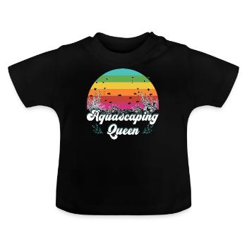Aquascaping-Königin - Baby Bio-T-Shirt mit Rundhals - Schwarz - Vorne