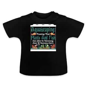 Fische können in Harmonie leben, auch wenn Menschen das nicht können. - Baby Bio-T-Shirt mit Rundhals - Schwarz - Vorne