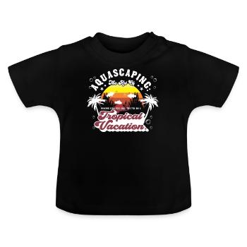 Fische fühlen sich wie in einem tropischen Urlaub. - Baby Bio-T-Shirt mit Rundhals - Schwarz - Vorne