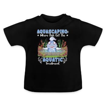 Wo Fische die "aquatische" Behandlung erhalten. - Baby Bio-T-Shirt mit Rundhals - Schwarz - Vorne