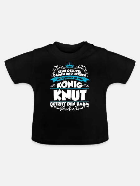 Knut Name Design - Baby Bio-T-Shirt mit Rundhals - Schwarz