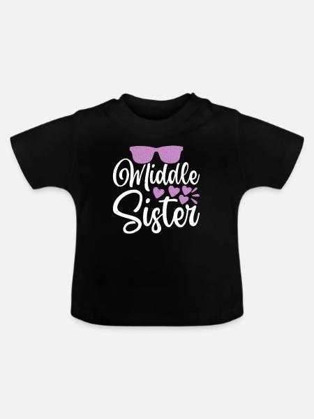 Middle Sister Gifts - Baby Bio-T-Shirt mit Rundhals - Schwarz