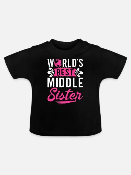 Middle Sister Gifts - Baby Bio-T-Shirt mit Rundhals - Schwarz