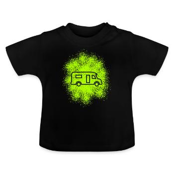 Semi-integrated motorhome semi-integrated living area - Baby Organic T-Shirt with Round Neck - black - Front