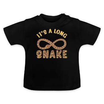 Es ist eine lange Schlange - Baby Bio-T-Shirt mit Rundhals - Schwarz - Vorne