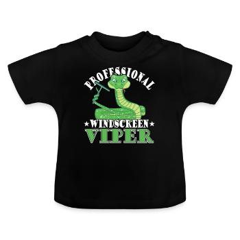 Pare-brise professionnel Viper - T-shirt bio col rond Bébé - noir - Devant