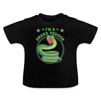 Je suis une personne serpent - T-shirt bio col rond Bébé - noir - Devant
