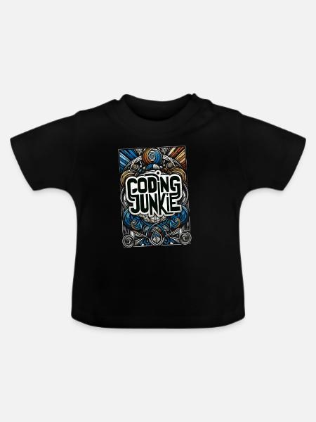 Coding Junkie 14 - Baby Bio-T-Shirt mit Rundhals - Schwarz