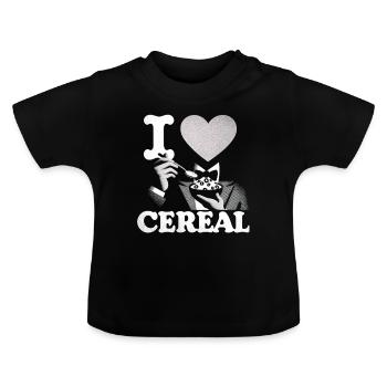 J’adore les céréales 6 - T-shirt bio col rond Bébé - noir - Devant