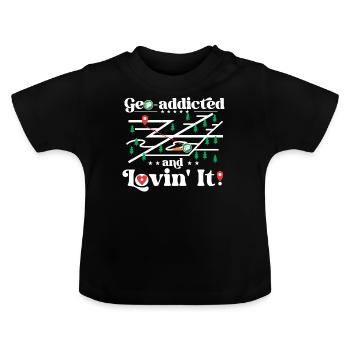 Géo-accro et j’adore ça ! - T-shirt bio col rond Bébé - noir - Devant