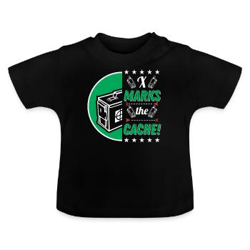 X marque le cache ! - T-shirt bio col rond Bébé - noir - Devant