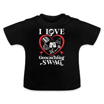 J’adore Geocaching Swag - T-shirt bio col rond Bébé - noir - Devant