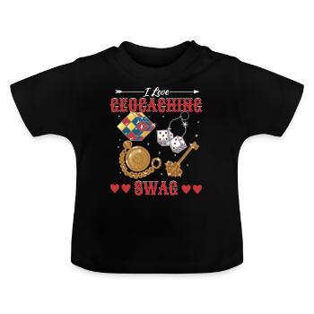 J’adore Geocaching Swag - T-shirt bio col rond Bébé - noir - Devant