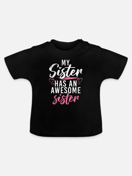 Middle Sister Gifts - Baby Bio-T-Shirt mit Rundhals - Schwarz