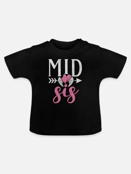 Middle Sister Gifts - Baby Bio-T-Shirt mit Rundhals - Schwarz