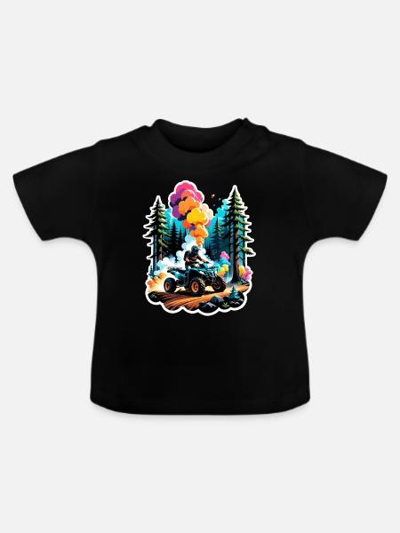Quad & Offroad - Baby Bio-T-Shirt mit Rundhals - Schwarz