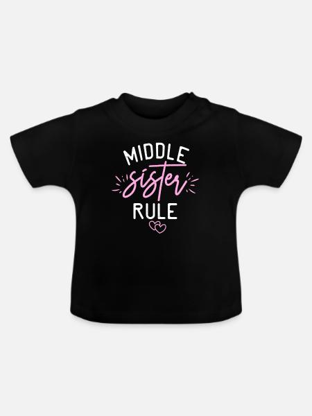 Middle Sister Gifts - Baby Bio-T-Shirt mit Rundhals - Schwarz