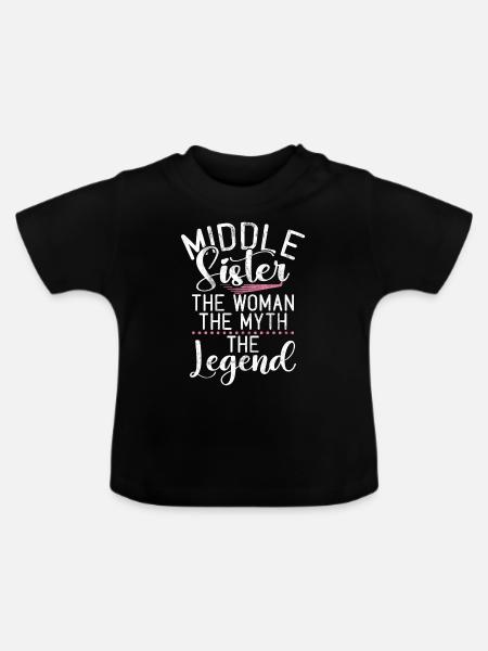 Middle Sister Gifts - Baby Bio-T-Shirt mit Rundhals - Schwarz