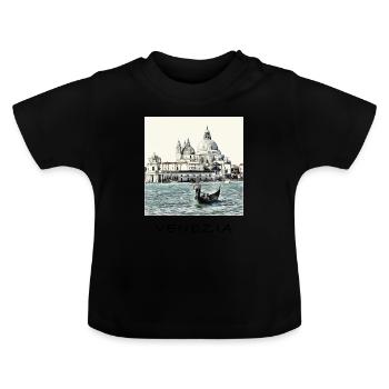 Venezia - Baby Organic T-Shirt with Round Neck - black - Front