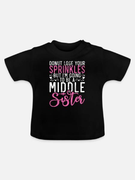 Middle Sister Gifts - Baby Bio-T-Shirt mit Rundhals - Schwarz