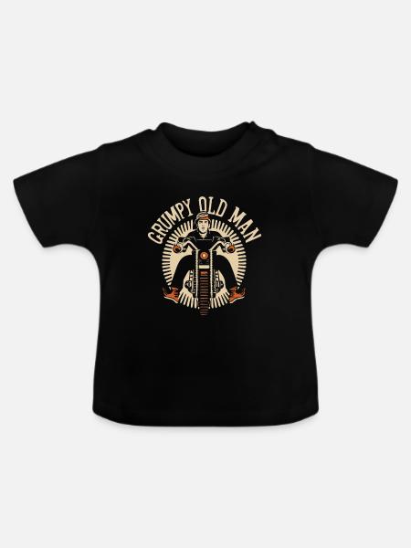 MÜRRISCHER ALTER MANN - Baby Bio-T-Shirt mit Rundhals - Schwarz