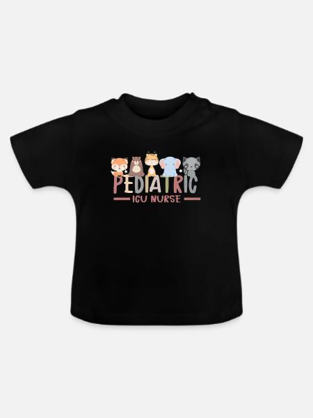 Kinderkrankenschwester Picu Peds - Baby Bio-T-Shirt mit Rundhals - Schwarz