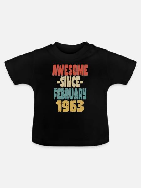 Fantastischer Februar 1963 - Baby Bio-T-Shirt mit Rundhals - Schwarz
