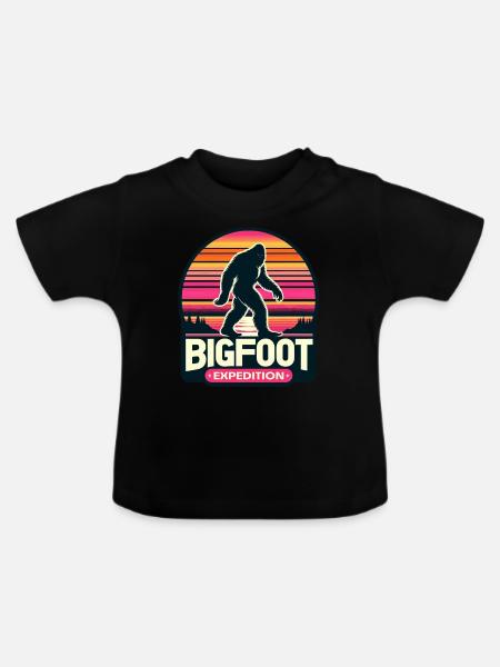 Bigfoot Expedition Wandern | Sasquatch-Jäger - Baby Bio-T-Shirt mit Rundhals - Schwarz