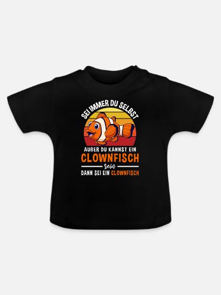 Fisch Aquarium Fischart Clownfisch - Baby Bio-T-Shirt mit Rundhals - Schwarz