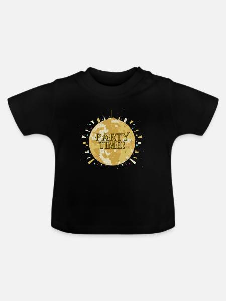 DISKOTHEK - Baby Bio-T-Shirt mit Rundhals - Schwarz