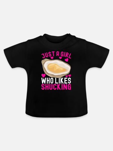 Austern Austernliebhaber - Baby Bio-T-Shirt mit Rundhals - Schwarz