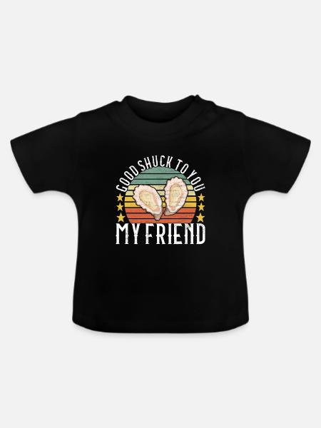 Austern Austernliebhaber - Baby Bio-T-Shirt mit Rundhals - Schwarz