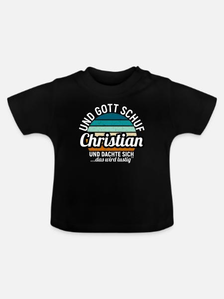 Christopher - Baby Bio-T-Shirt mit Rundhals - Schwarz