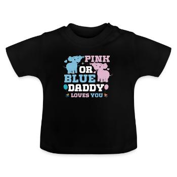 Papa rose ou bleu t'aime le sexe - T-shirt bio col rond Bébé - noir - Devant