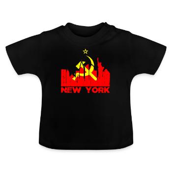Sowjetisches Kommunistisches New York - Baby Bio-T-Shirt mit Rundhals - Schwarz - Vorne
