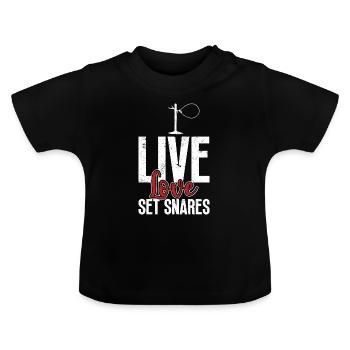 Animal Wire Snare - Baby Organic T-Shirt with Round Neck - black - Front