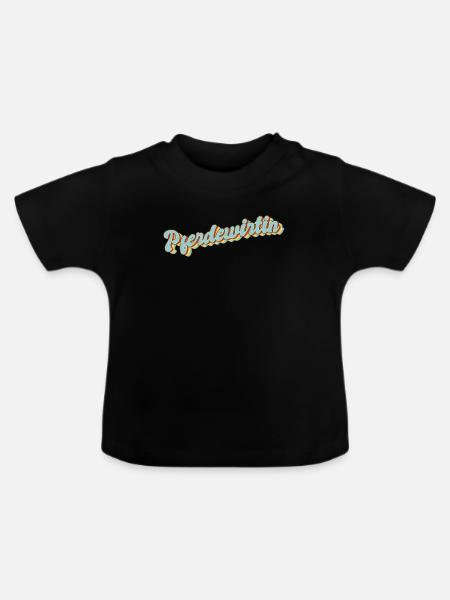 Pferde Abschluss-Geschenk Pferdewirtin - Baby Bio-T-Shirt mit Rundhals - Schwarz