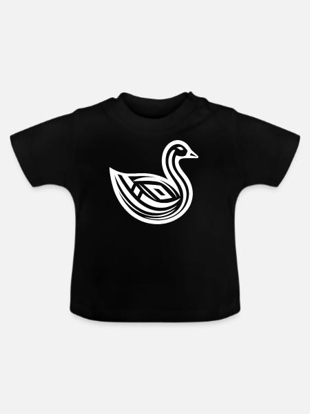 Gans Indianer-Tierkreis - Baby Bio-T-Shirt mit Rundhals - Schwarz